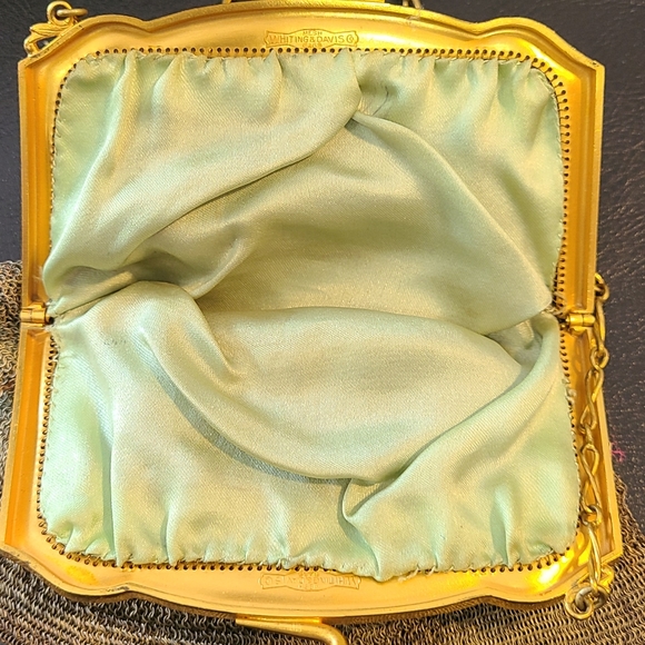 Antique Whiting & Davis 1920s Enamel Mesh Hand Bag - Picture 3 of 4